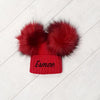 Personalised Red Pom Pom Hat 