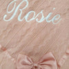 Personalised Rose Gold Baby Blanket with Bow