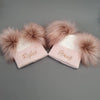 Personalised Rose Gold Pom Pom Hat - Just Blue or Pink