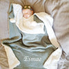 Personalised Sage Baby Blanket - Just Blue or Pink