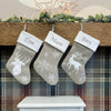 Personalised Silver Grey Stocking - Just Blue or Pink