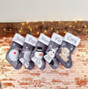 Personalised Steel Grey Knitted Stocking - Just Blue or Pink