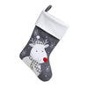 Personalised Steel Grey Knitted Stocking - Just Blue or Pink