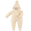 Personalised Taupe Knitted Pramsuit - Just Blue or Pink