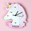 Personalised Unicorn Wooden Clock - Just Blue or Pink