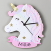 Personalised Unicorn Wooden Clock - Just Blue or Pink