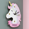 Personalised Unicorn Wooden Clock - Just Blue or Pink