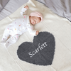 Personalised White Blanket with Heart - Just Blue or Pink