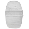 Personalised White Broderie Anglaise Car SeatCosy Toes- Just Blue or Pink