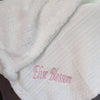 Personalised White Fleece Pom Blanket - Just Blue or Pink