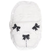 Personalised White Frilly Car Seat Footmuff - Just Blue or Pink