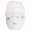 Personalised White Frilly Car Seat Footmuff - Just Blue or Pink