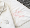 Personalised White & Grey Baby Towel - Just Blue or Pink