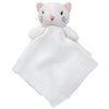 Personalised White Knitted Cat Comforter - Just Blue or Pink