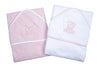 Personalised White & Pink Hooded Towel - Just Blue or Pink