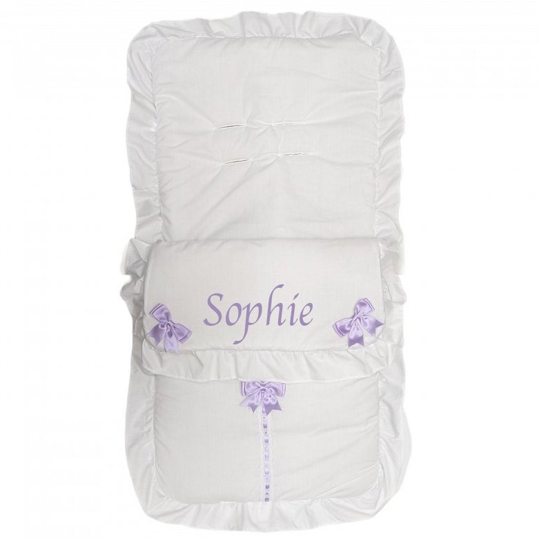 Stroller Footmuff Personalised Cosy Toes Personalised White Pram