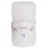Personalised White Pram Footmuff with Lilcay Bows - Just Blue or Pink