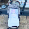 Personalised White Velour Dimple Pram Footmuff - Just Blue or Pink