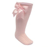 Pink Knee Length Socks with Satin Bow - Just Blue or Pink