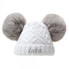 Pom Pom Hat - White - Just Blue or Pink