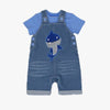 Shark Dungaree and T-Shirt Set - Just Blue or Pink