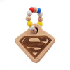 Superman Wooden Teether - Just Blue or Pink