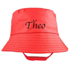 Waterproof Bucket Hat with Straps - Red - Just Blue or Pink