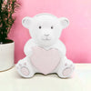 White Teddy Bear with pink Heart Money Box - Just Blue or Pink