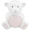 White Teddy Bear with pink Heart Money Box - Just Blue or Pink